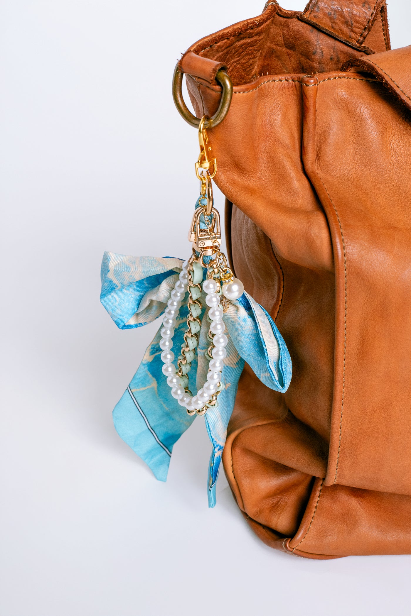 Sherwood Bridge Diamonds Blue & Yellow Bow Bag Charm