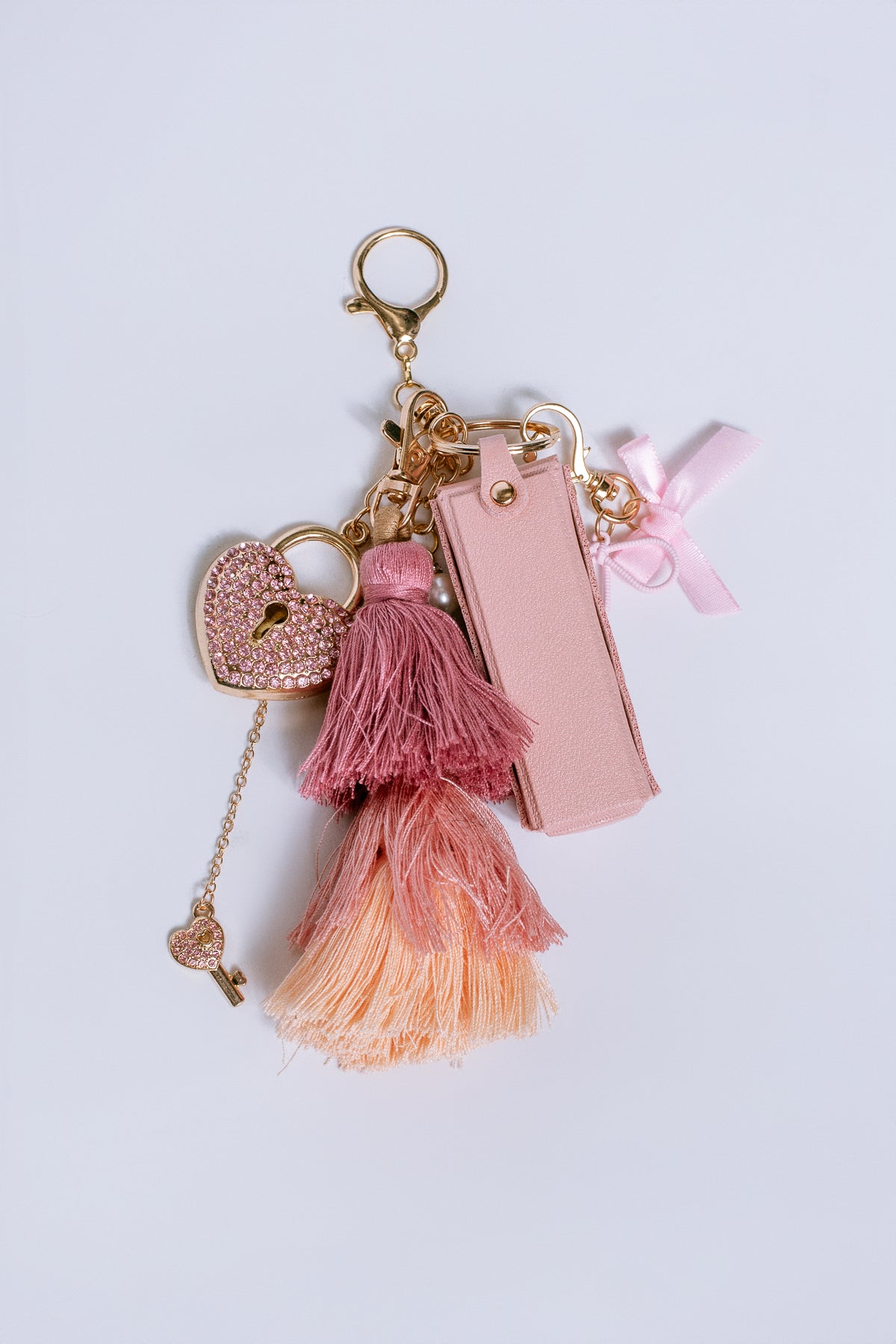 Pink Lipstick Case Bag Charm