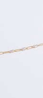 Oval Moissanite Dainty Paperclip Bracelet