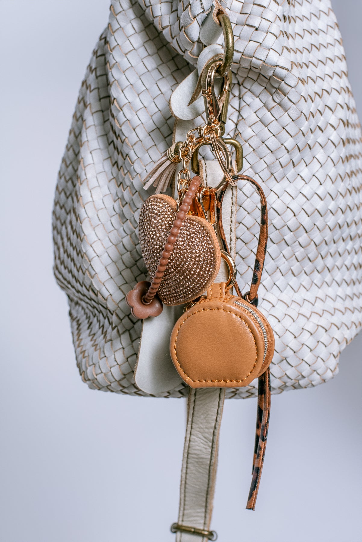 Brown Travel Ring Case Bag Charm