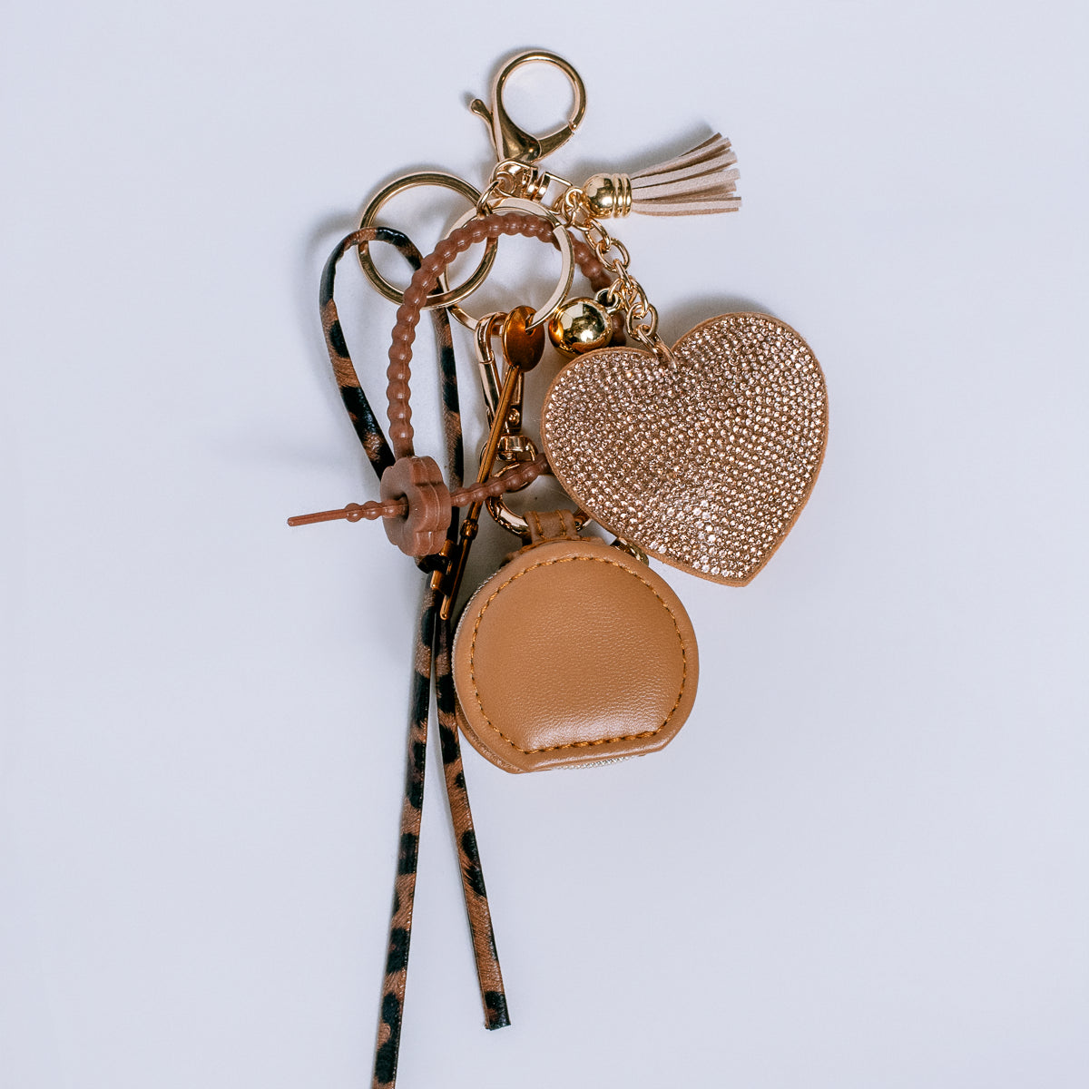 Brown Travel Ring Case Bag Charm