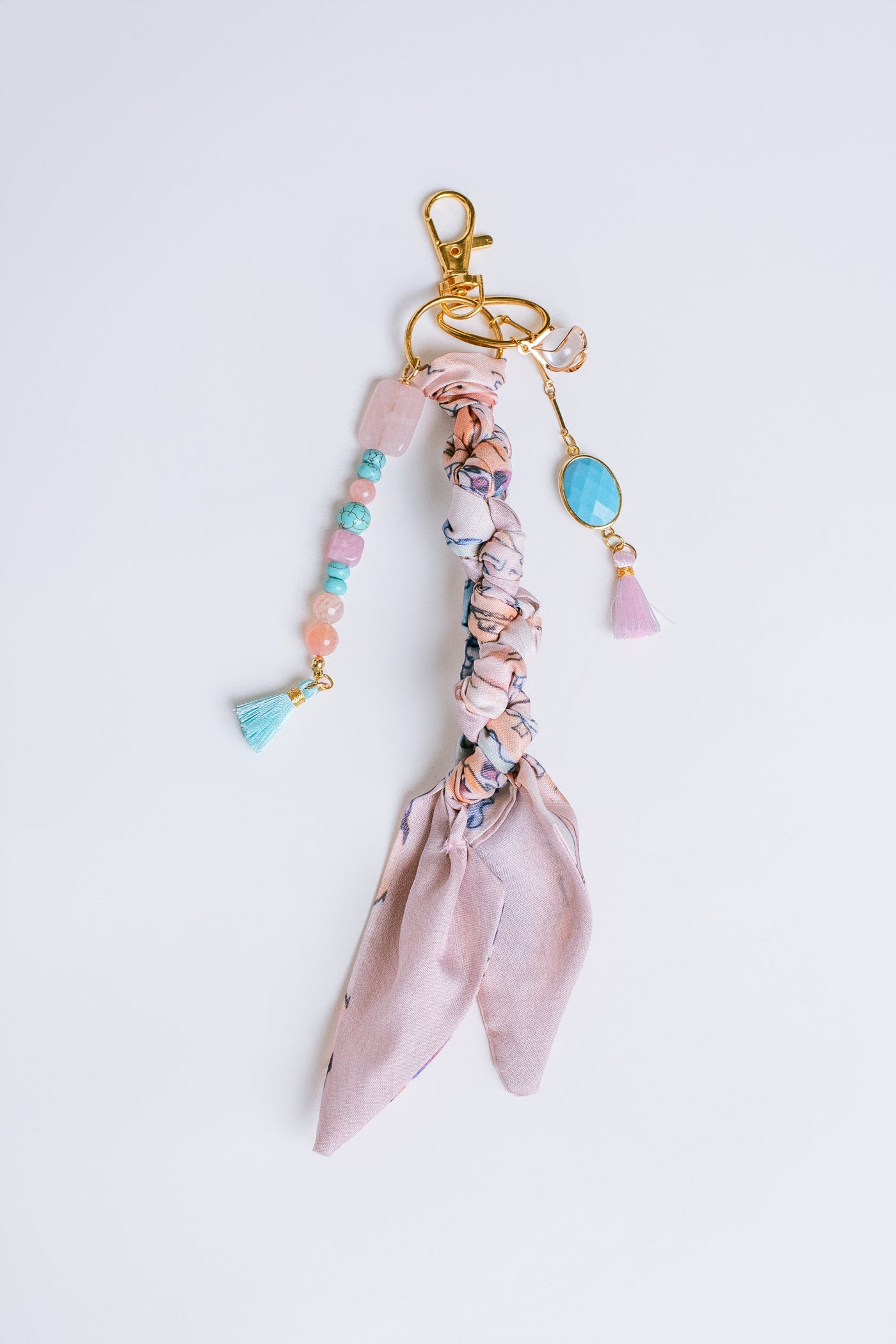 Sherwood Bridge Diamonds Turquoise & Pink Bow Bag Charm