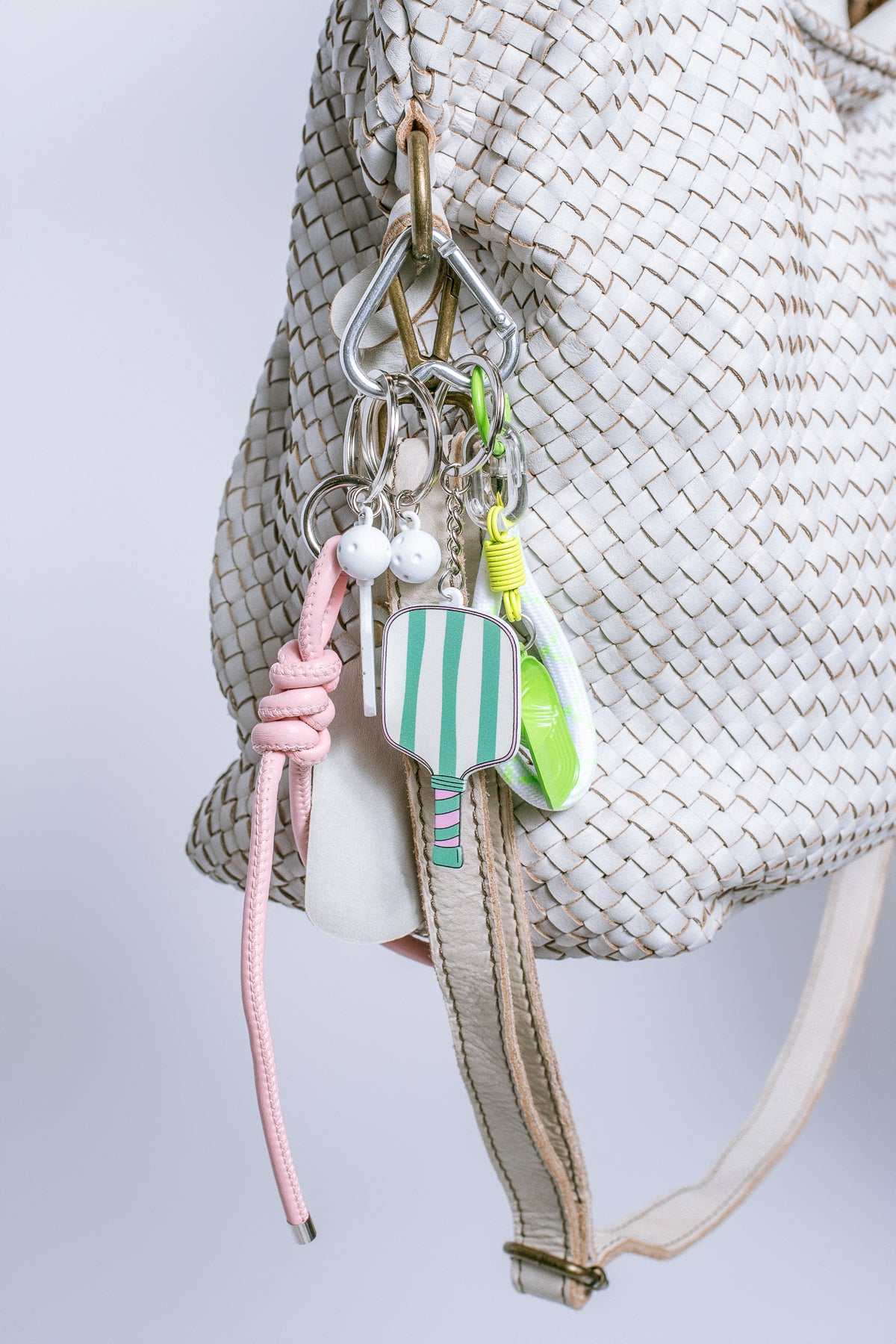 Pink & Green Pickleball Bag Charm