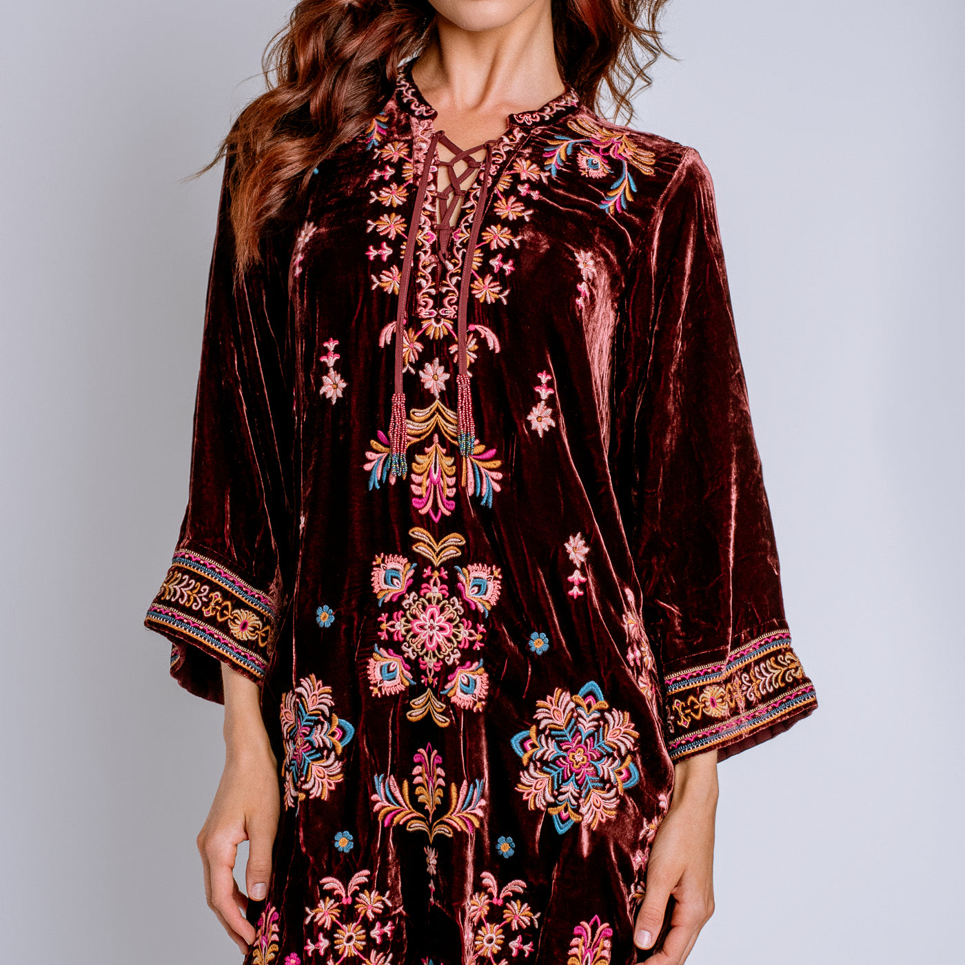 Johnny Was Brandi Velvet Tie Kimono Dress