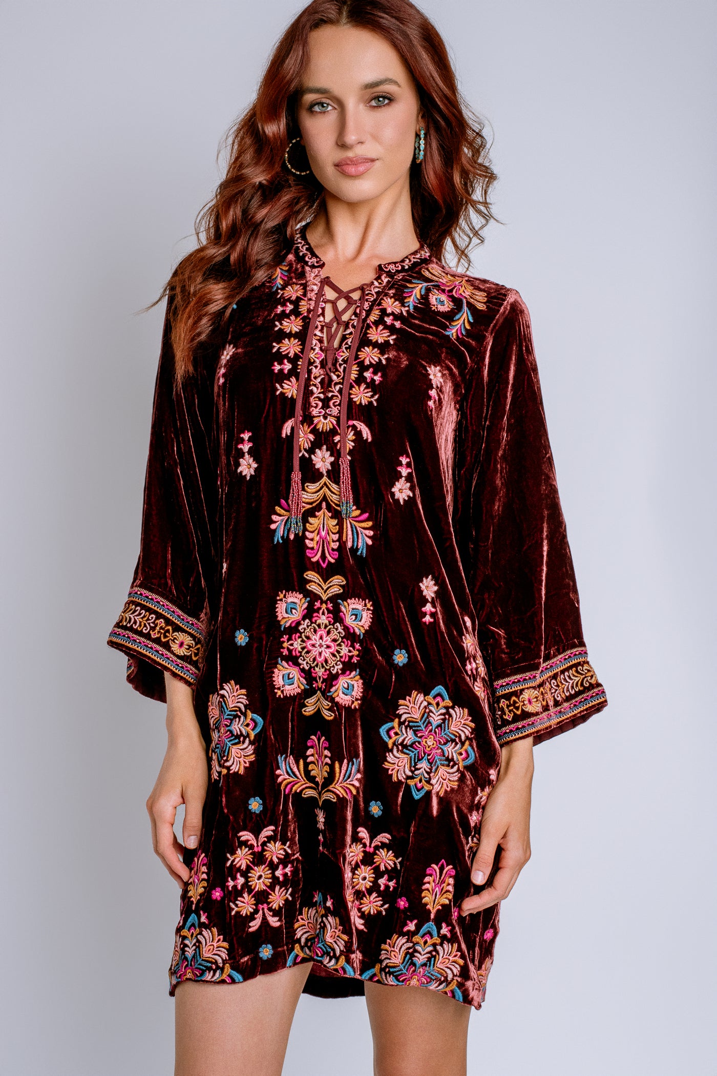 Johnny Was Brandi Velvet Tie Kimono Dress