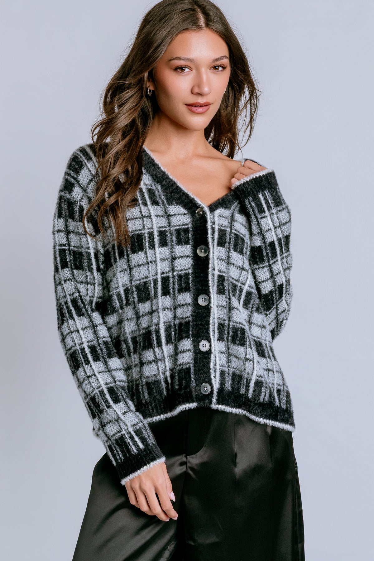 Wanda Plaid Cardigan