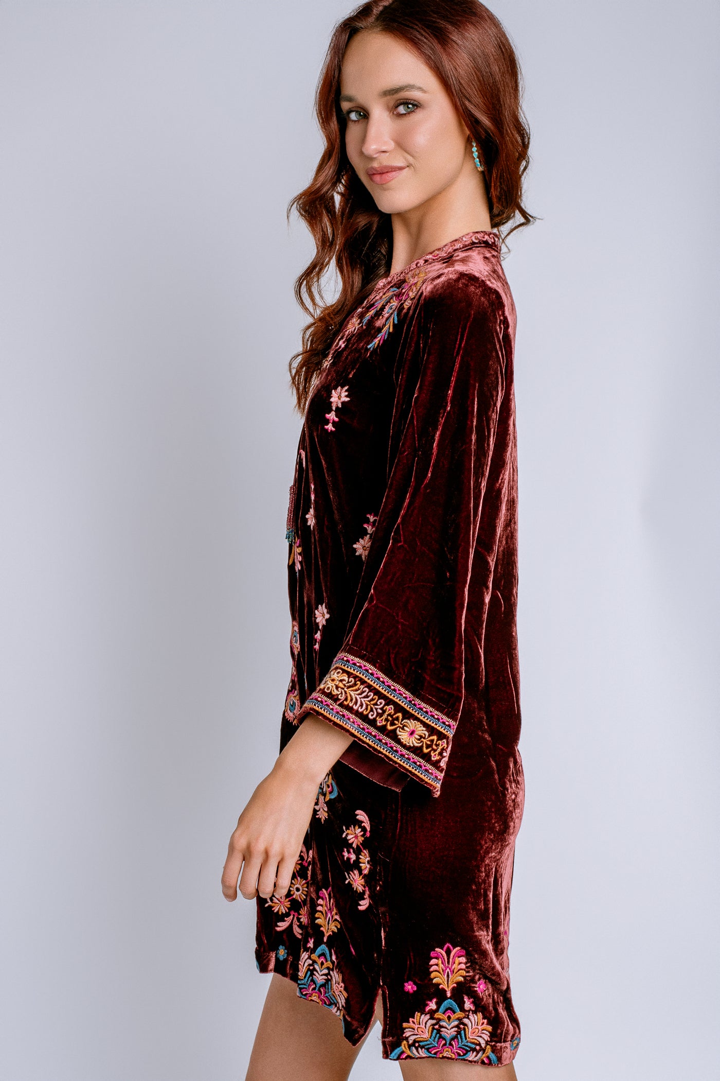Johnny Was Brandi Velvet Tie Kimono Dress