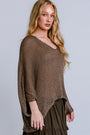 Milio Milano V-Neck Batwing Crochet Top