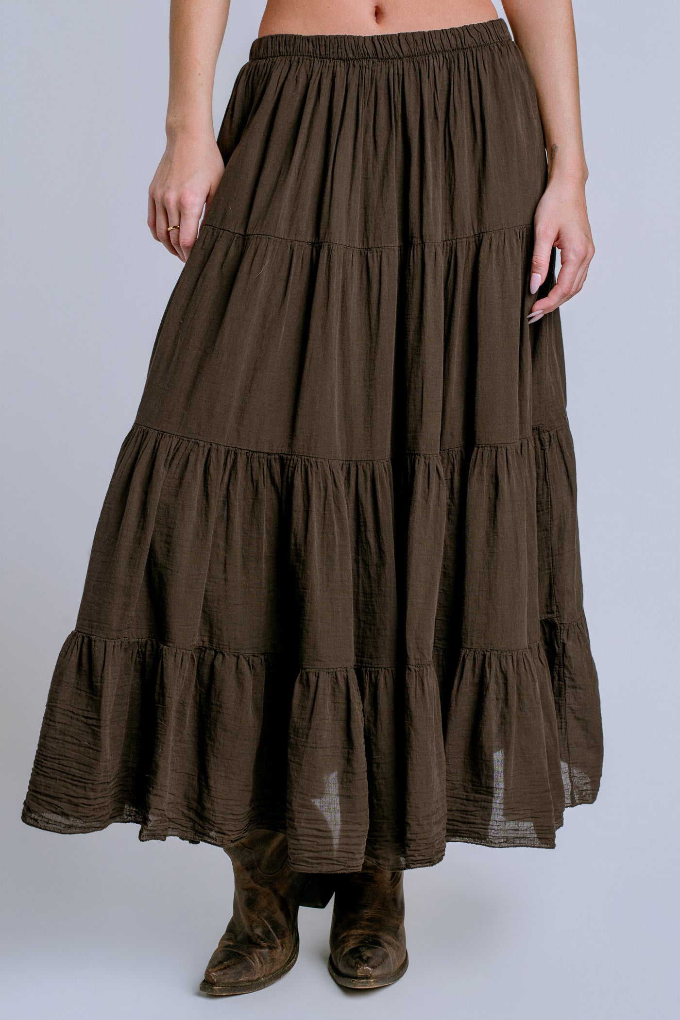 Milio Milano Tiered Cotton Skirt