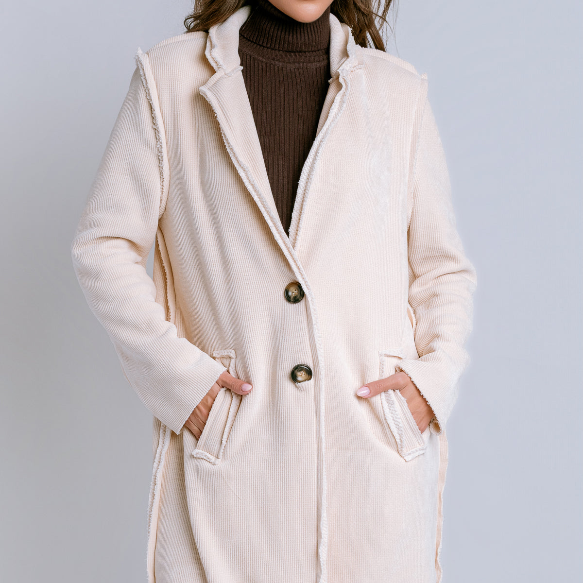 Stand Collar Corduroy Car Coat