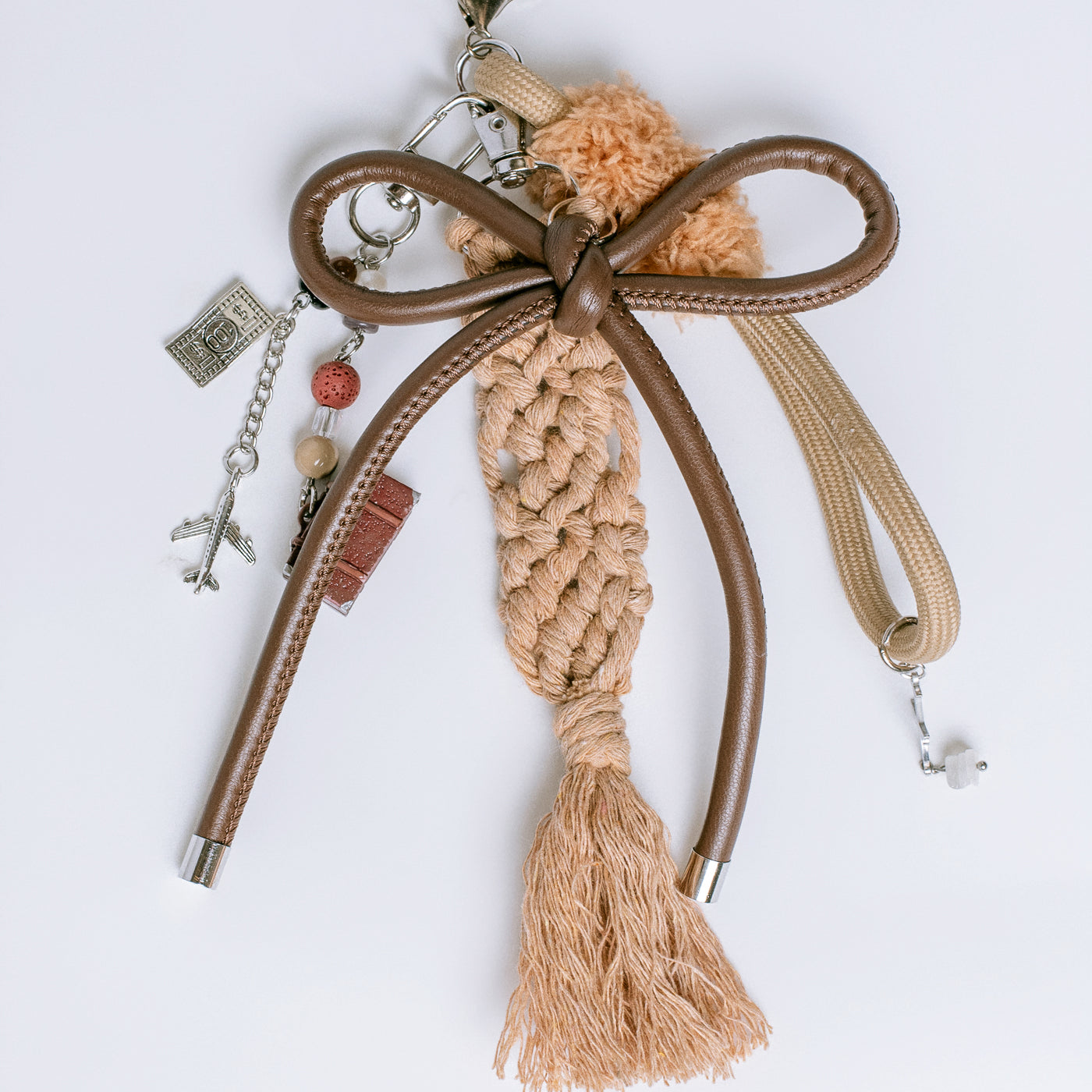 Brown Luggage Travel Bag Charm