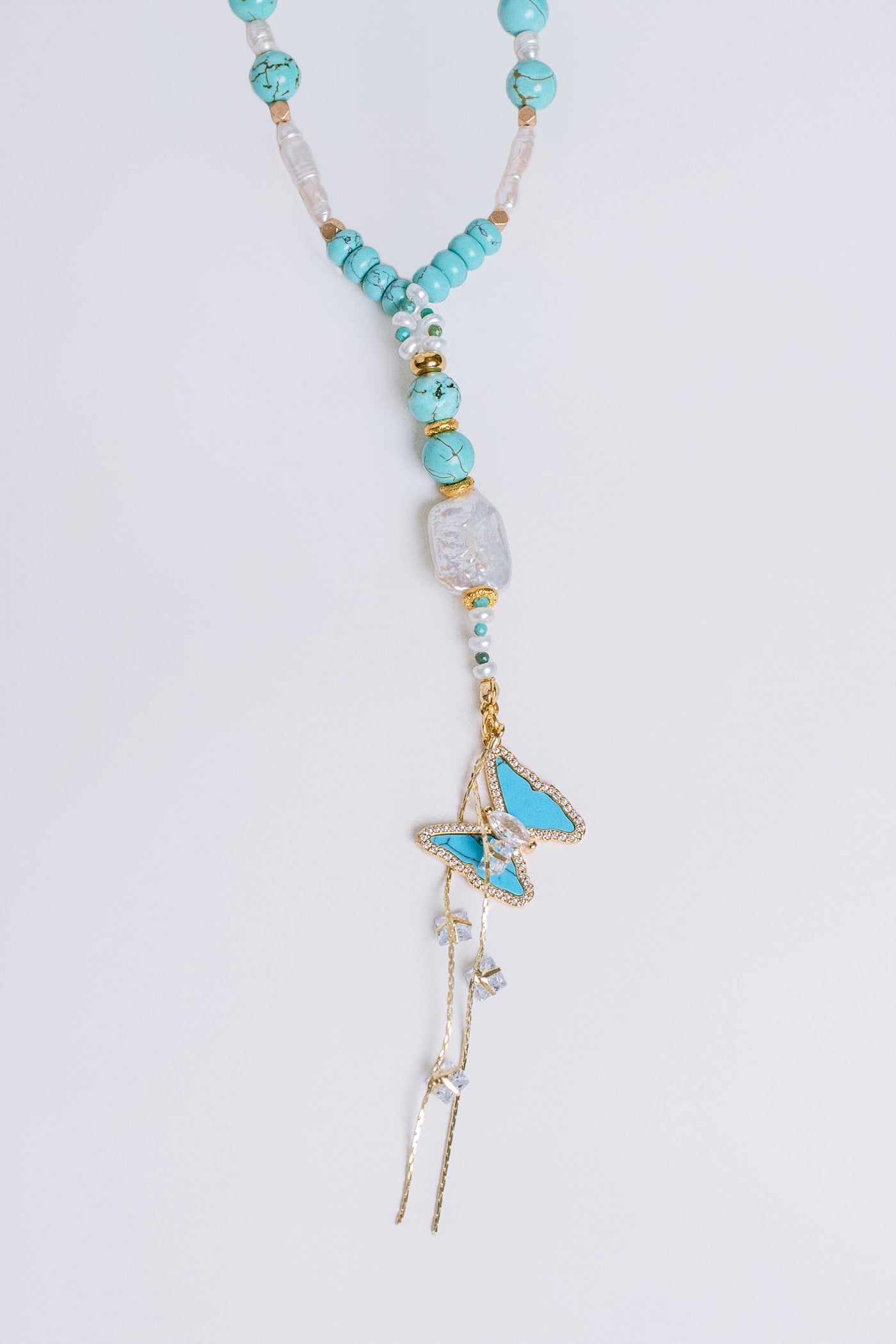 Sherwood Bridge Diamonds Turquoise Butterfly Necklace
