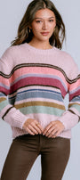 Aura Striped Crew Pullover