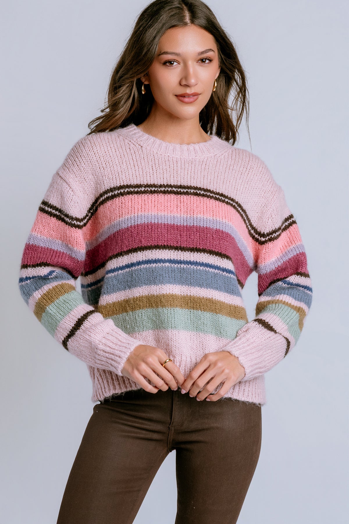 Aura Striped Crew Pullover