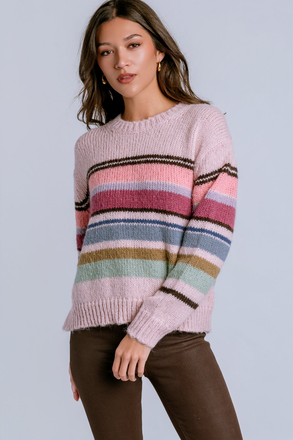 Aura Striped Crew Pullover