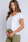 Michael Stars Baxter V-Neck Raw Edge Tee
