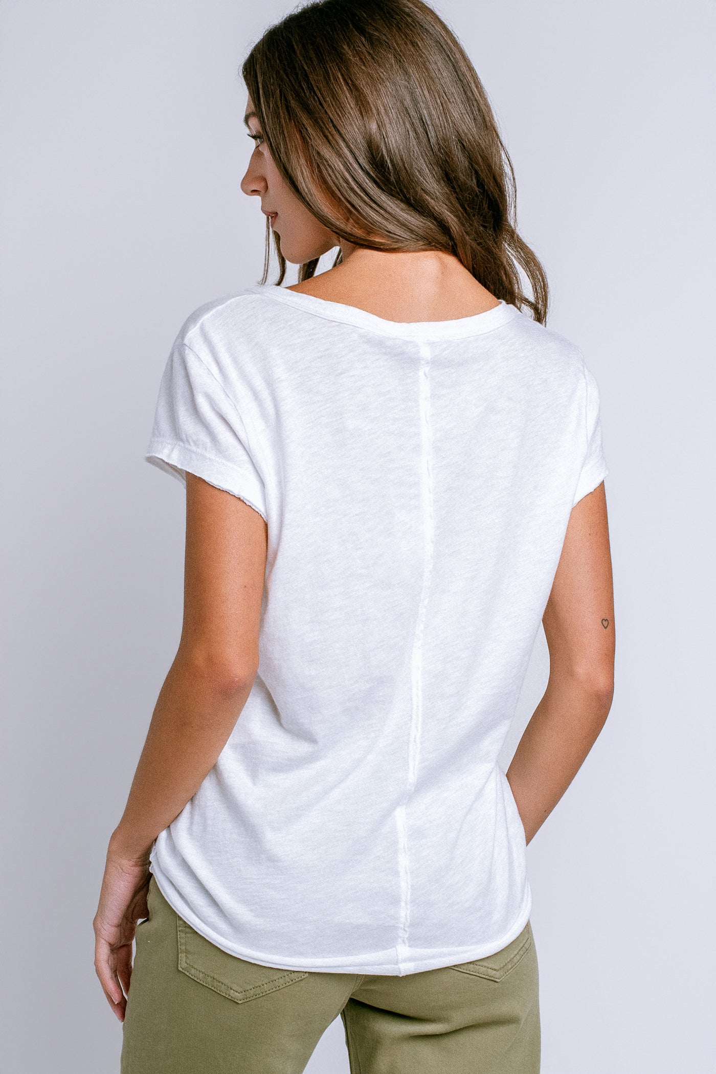 Michael Stars Baxter V-Neck Raw Edge Tee
