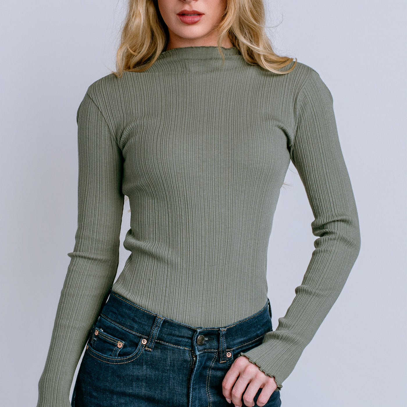 Nation LTD Brenna Mock Neck Top