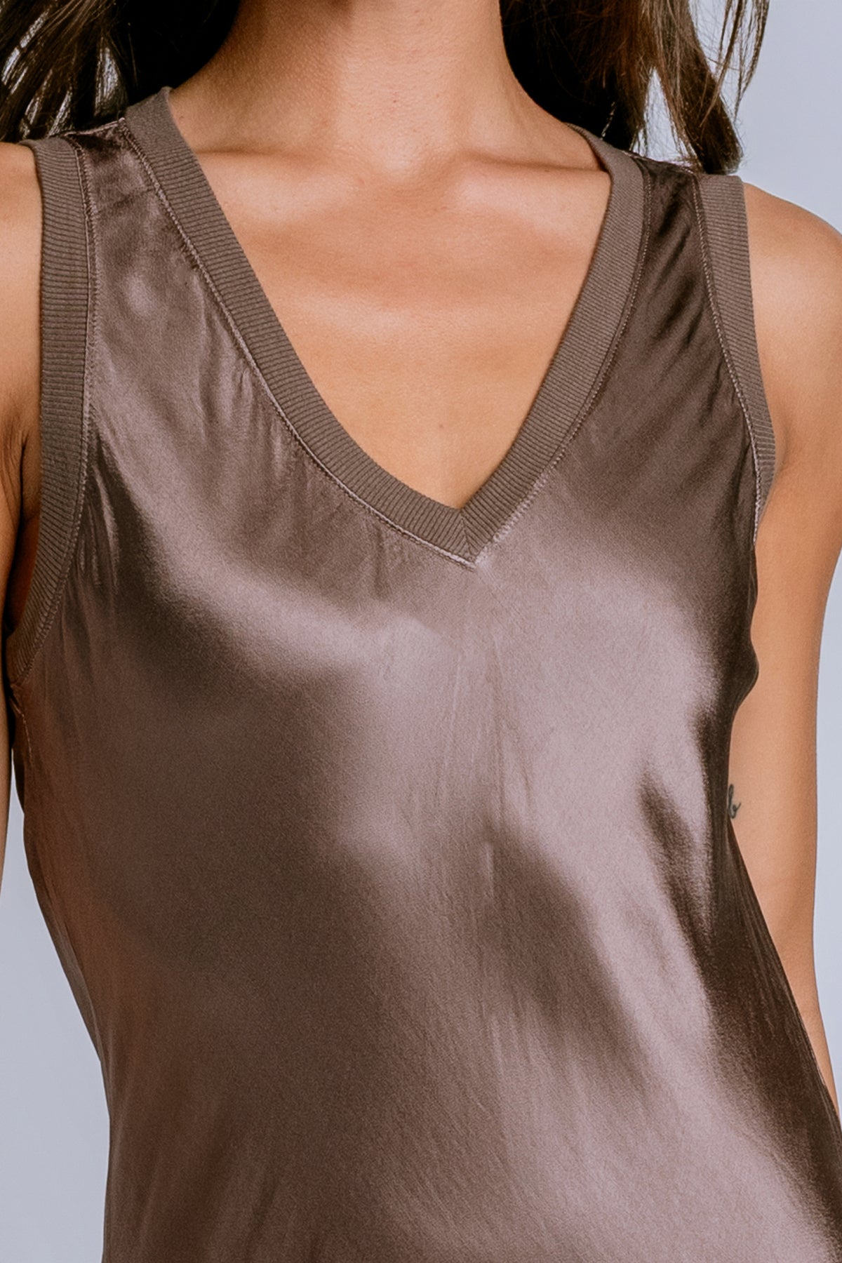 Randi V-Neck Satin Midi