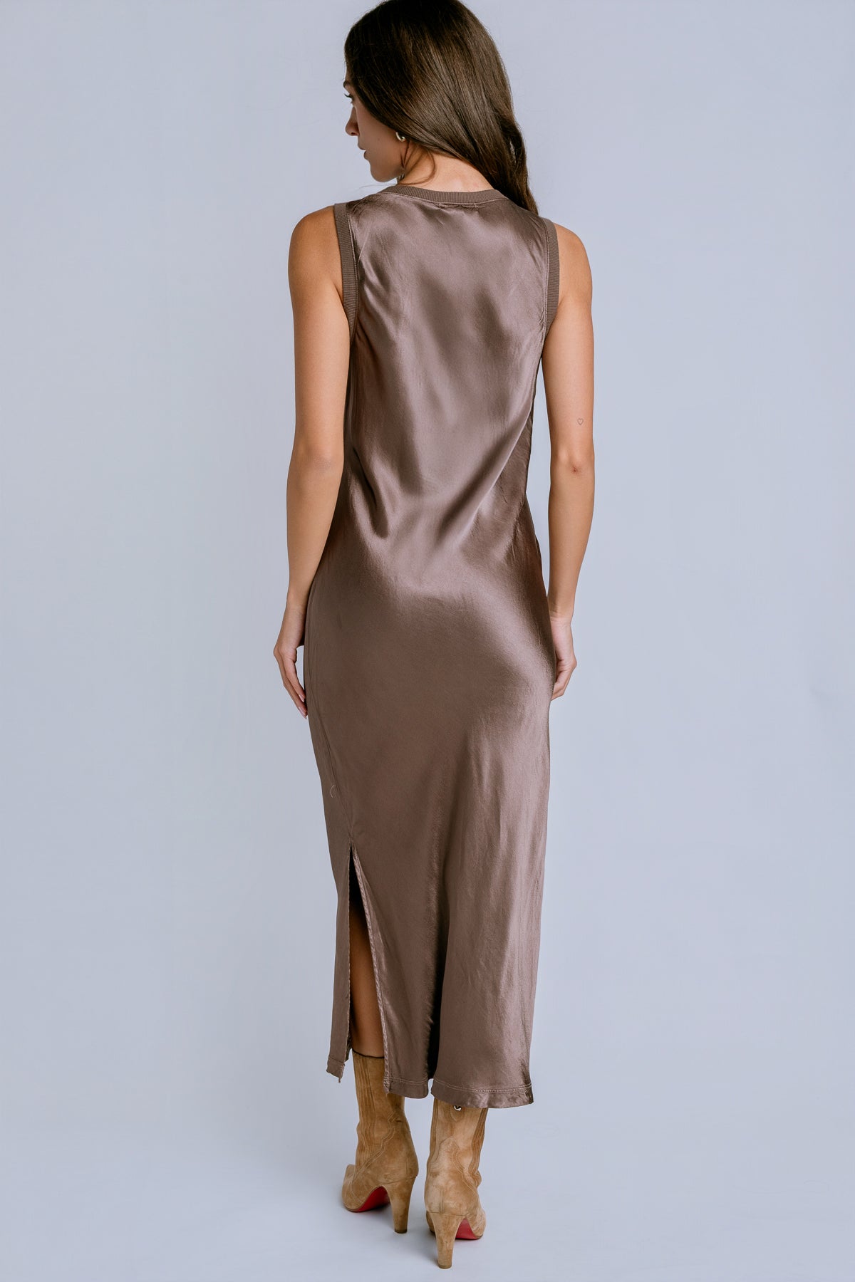 Randi V-Neck Satin Midi