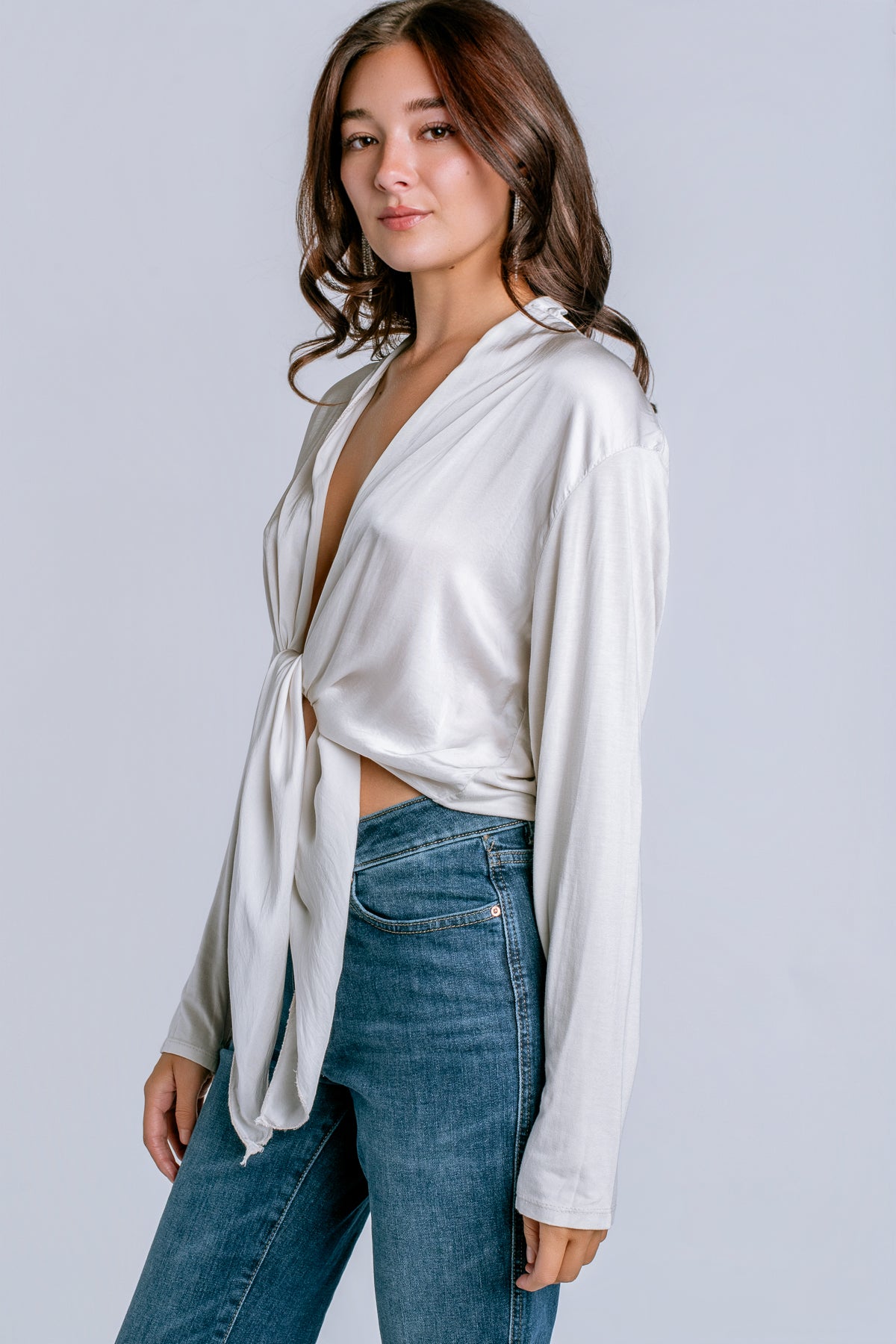 Milio Milano Satin Tie Top