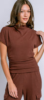 Michael Stars Lara Ribbed Mock Neck