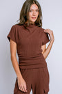 Michael Stars Lara Ribbed Mock Neck
