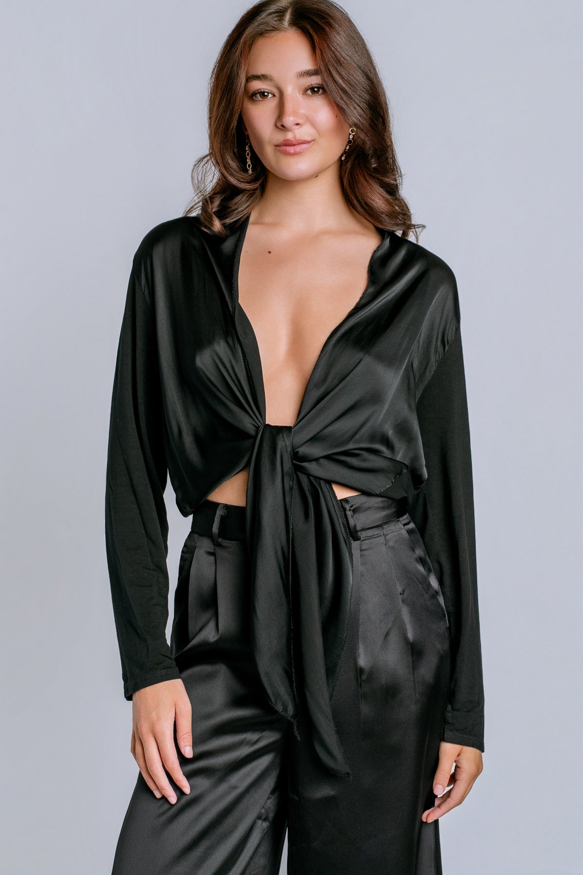Satin Tie Top