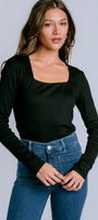 Sarah Square Neck Long Sleeve