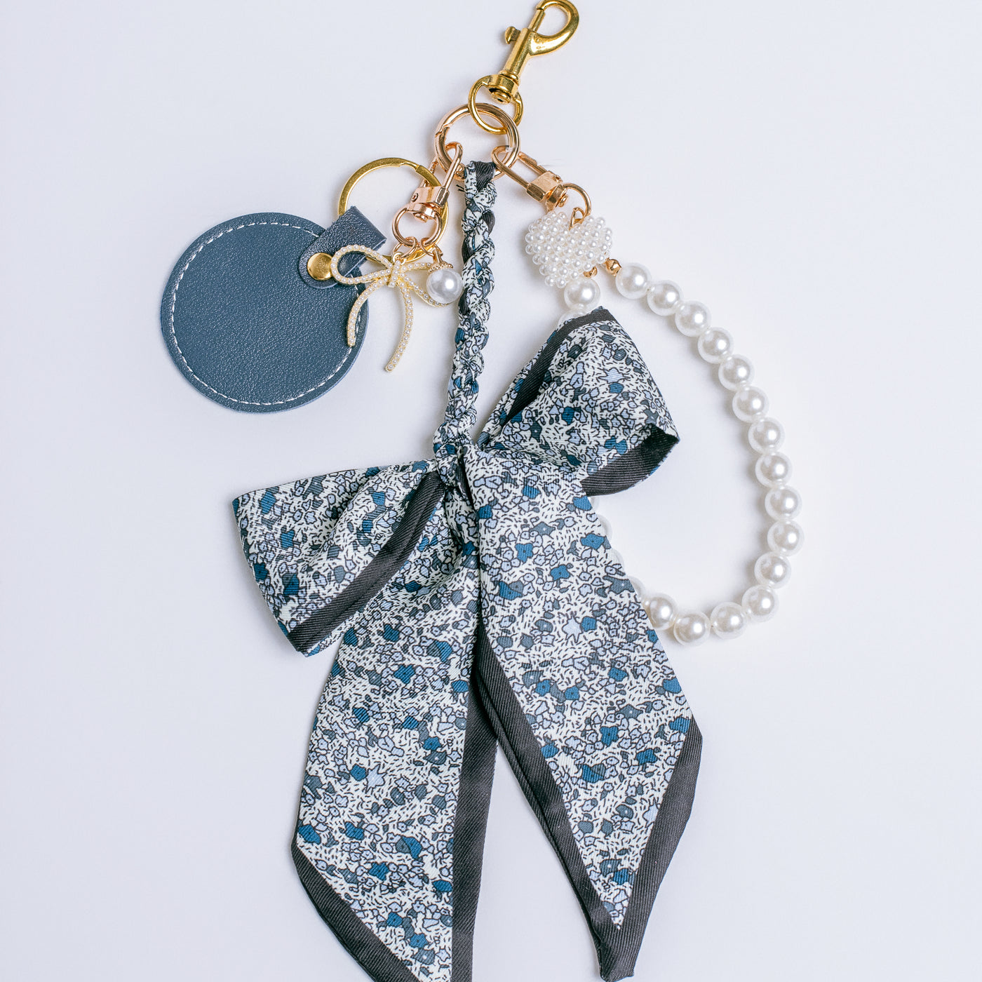 Navy Bow Bag Charm