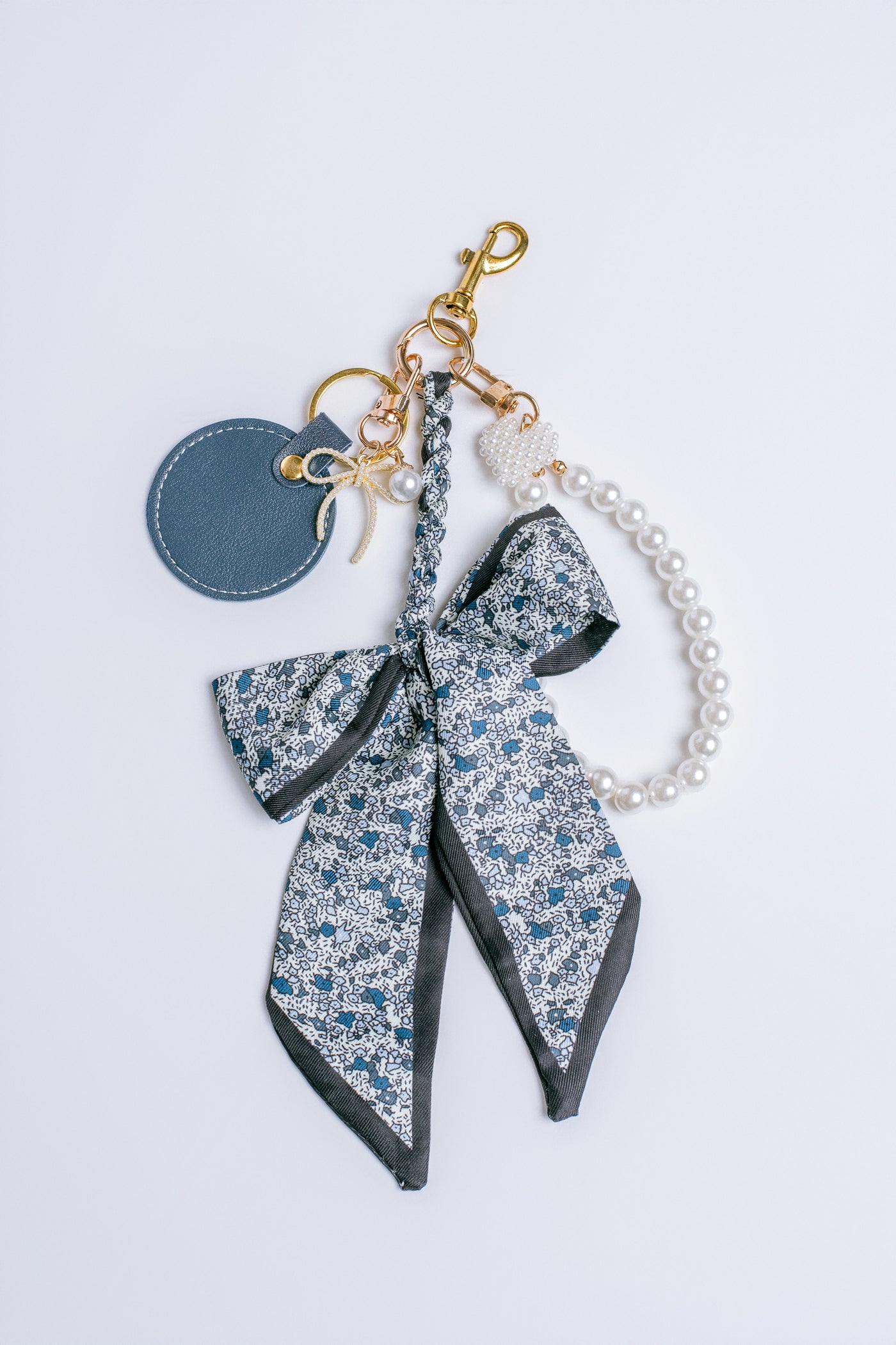 Navy Bow Bag Charm