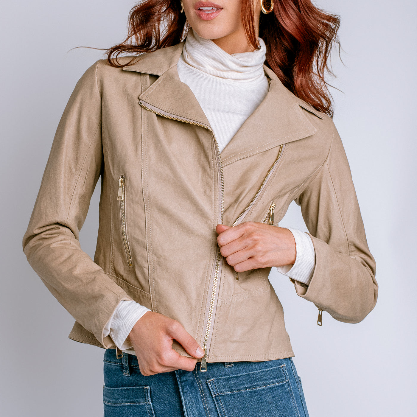 Milio Milano Crinkle Leather Biker Jacket