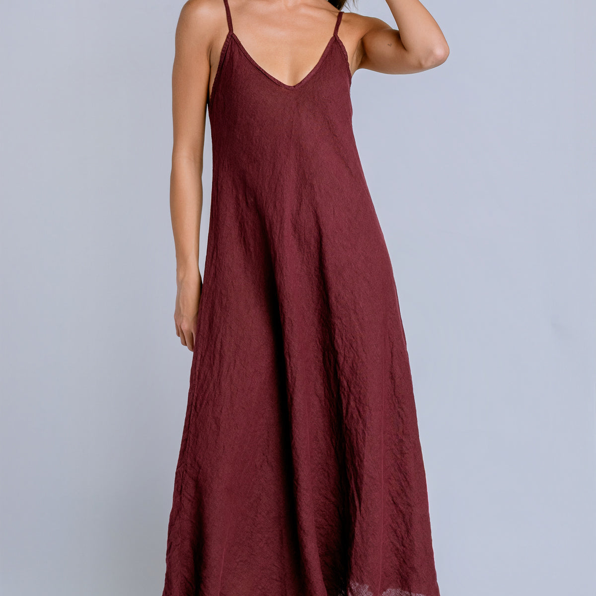 Italian Linen Maxi Slip Dress