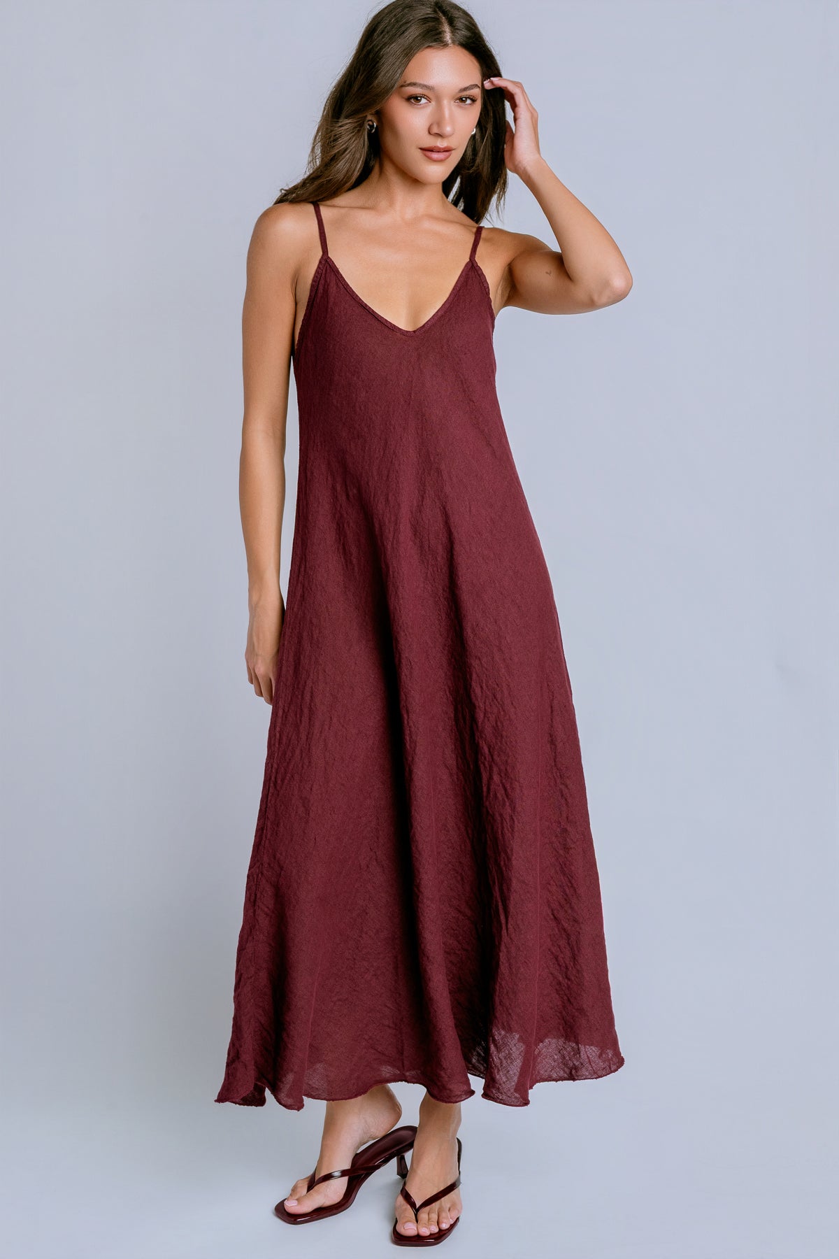 Italian Linen Maxi Slip Dress
