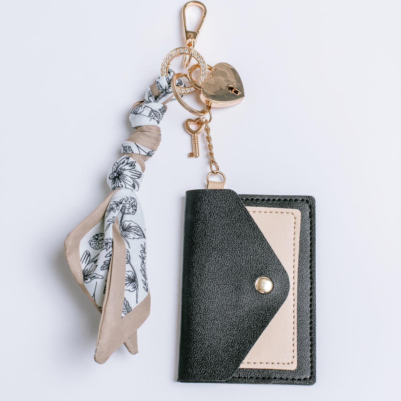 Sherwood Bridge Diamonds Black Cardholder Chain Bag Charm