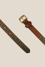 Amsterdam Heritage Azra Patina Stud Leather Belt