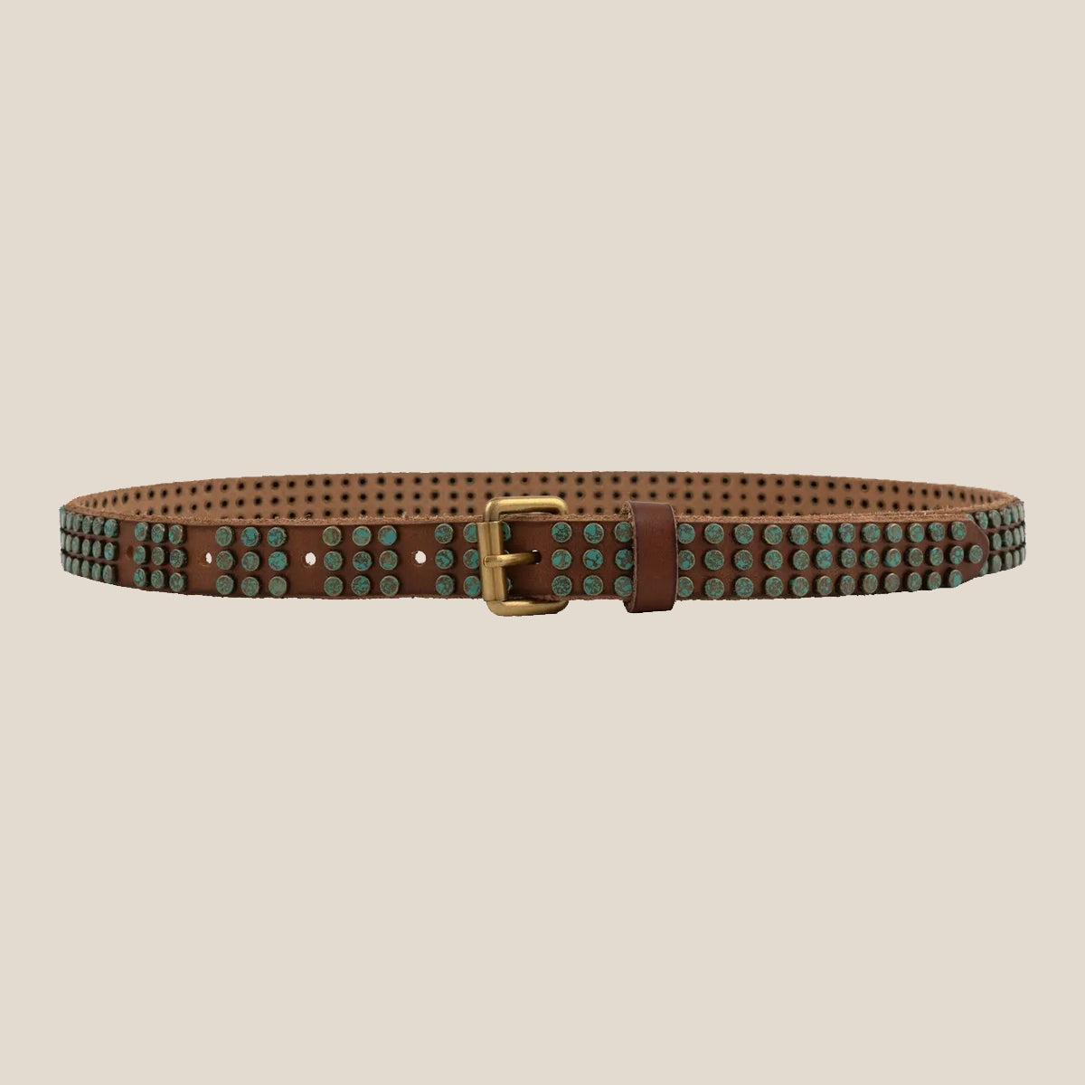 Amsterdam Heritage Azra Patina Stud Leather Belt