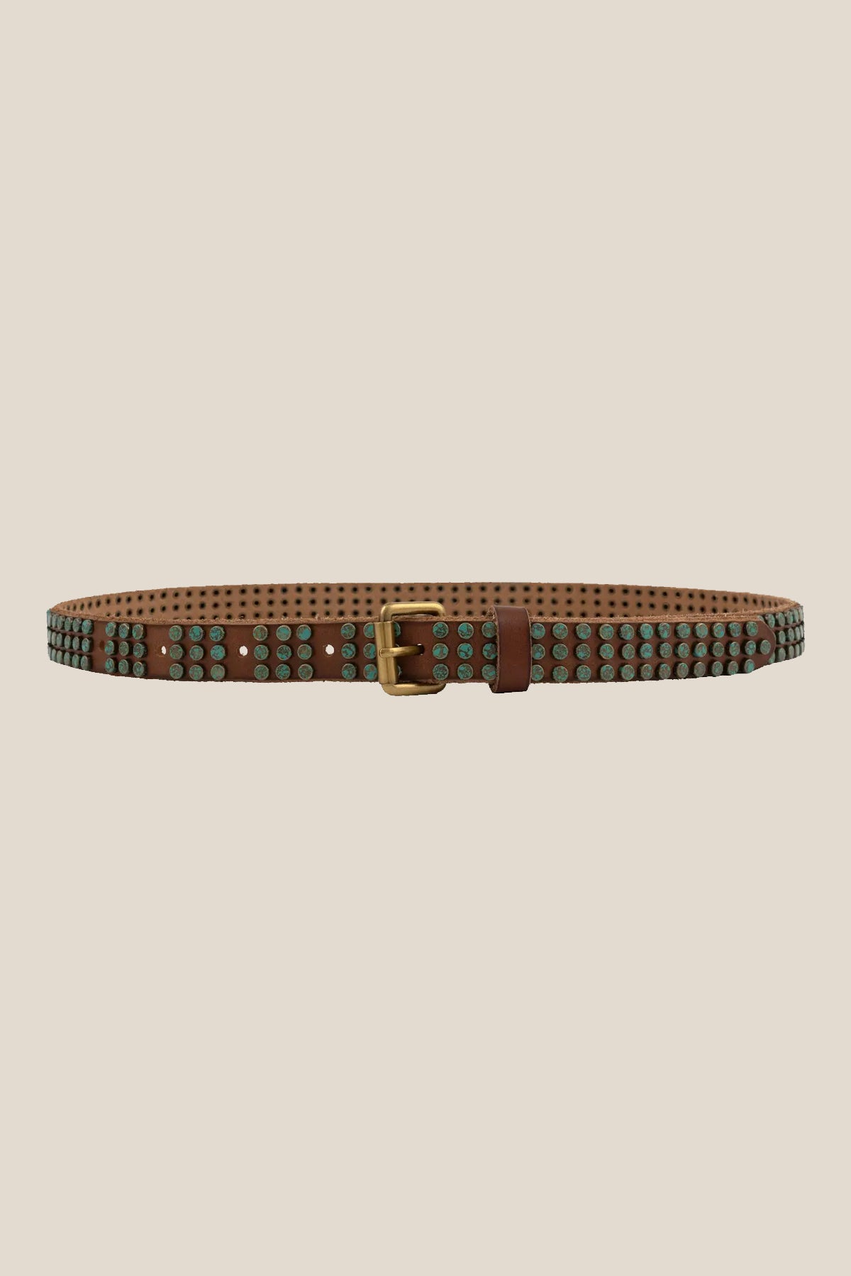 Amsterdam Heritage Azra Patina Stud Leather Belt