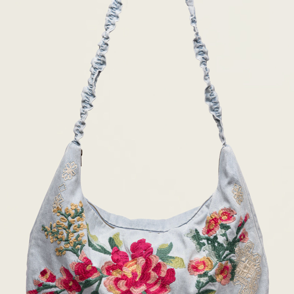 Johnny Was Ruched Strap Crossbody Bag