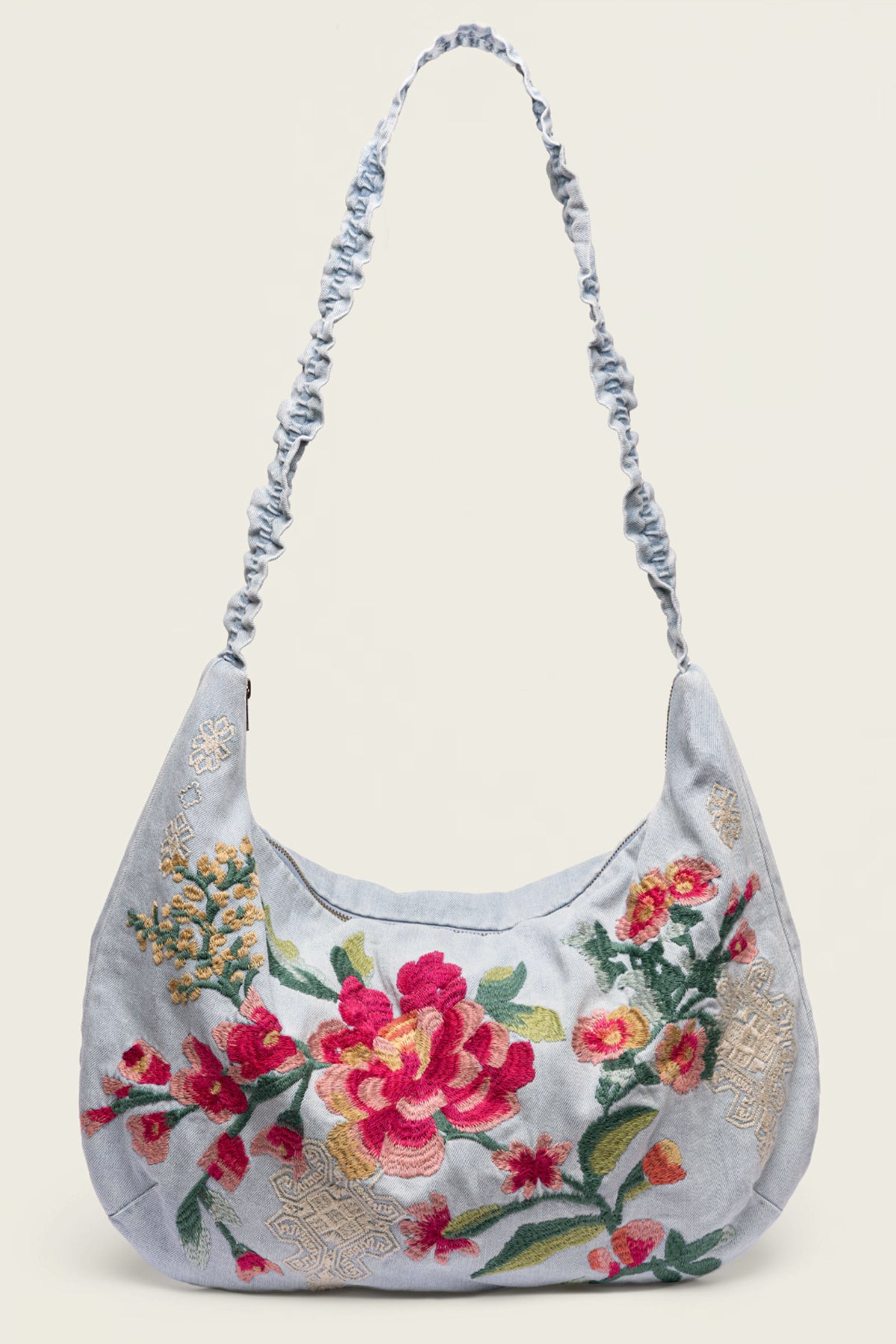 Johnny Was Ruched Strap Crossbody Bag