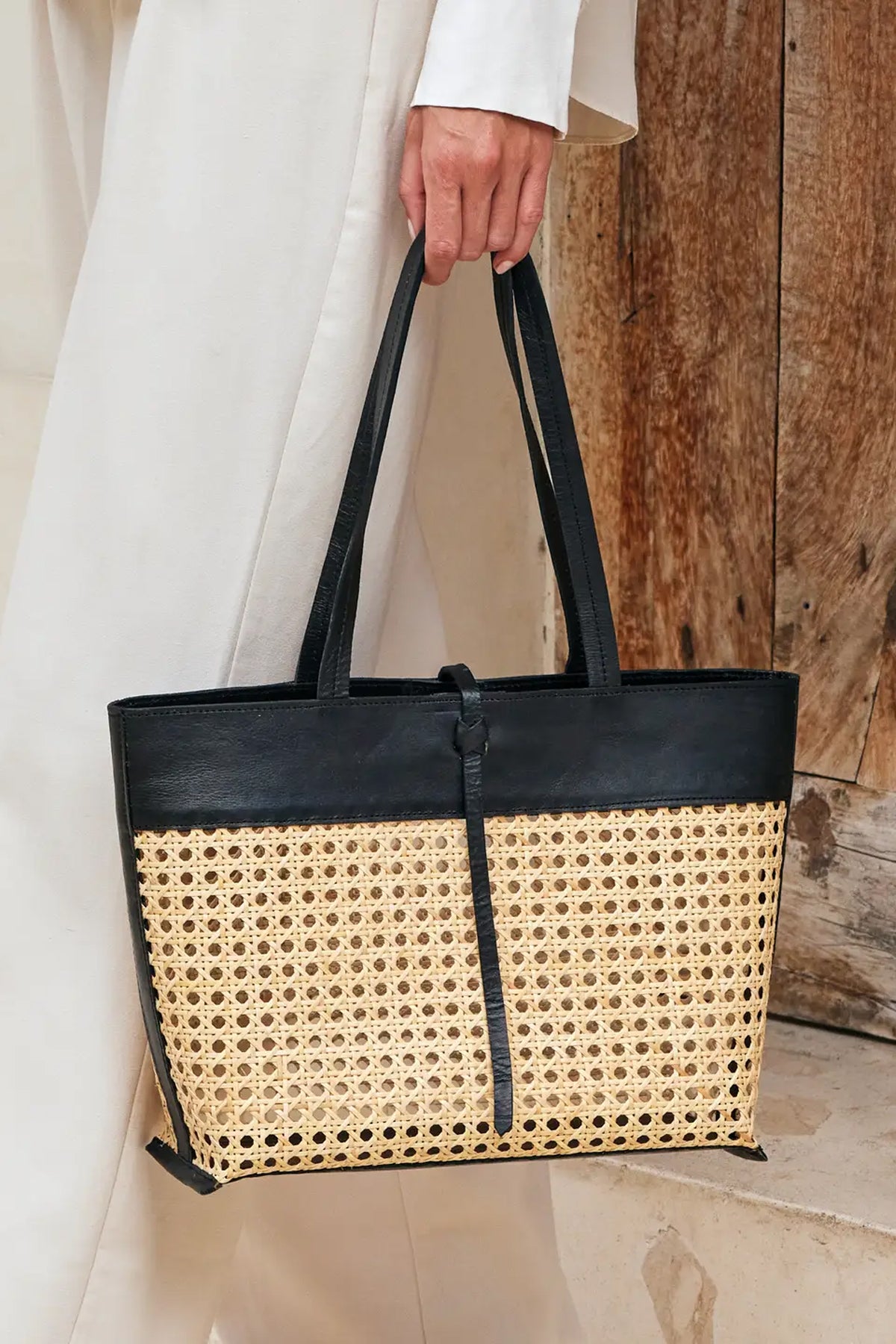 The Winding Road Rattan Cane Weave Tote
