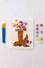 Paint Anywhere Cowboy Boots & Flowers Paint By Numbers Framed Mini