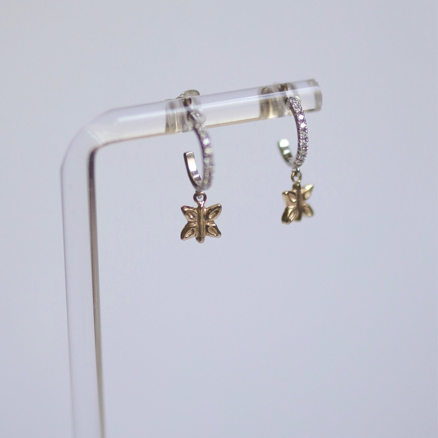 Sadie Jo Jewelry Co. Diamond Butterfly Pave Charm Hoops