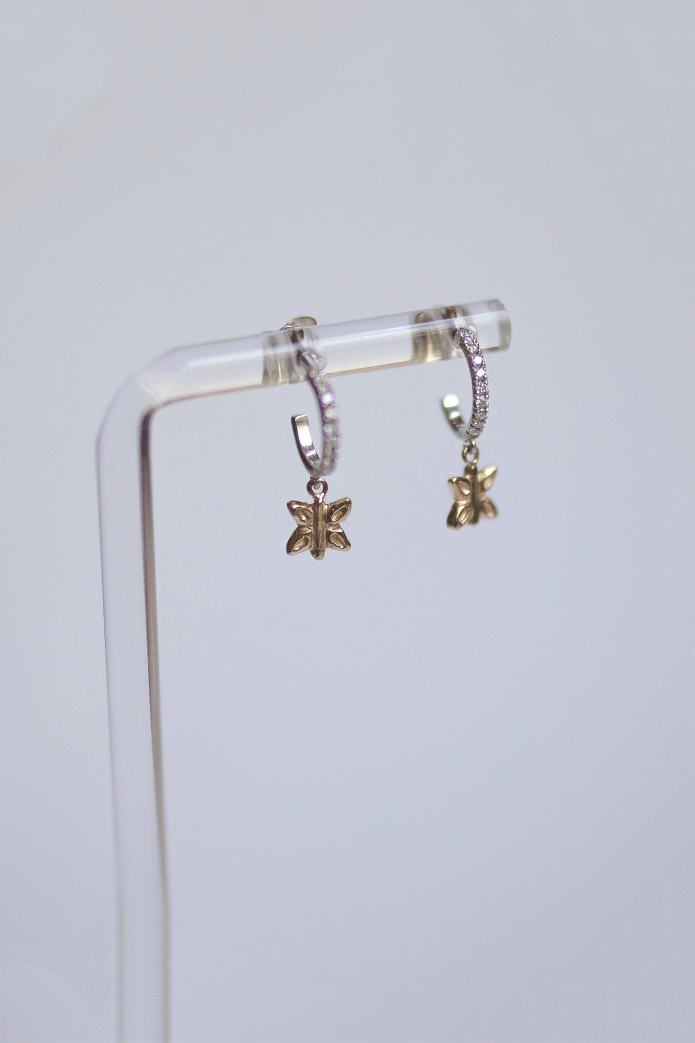 Sadie Jo Jewelry Co. Diamond Butterfly Pave Charm Hoops