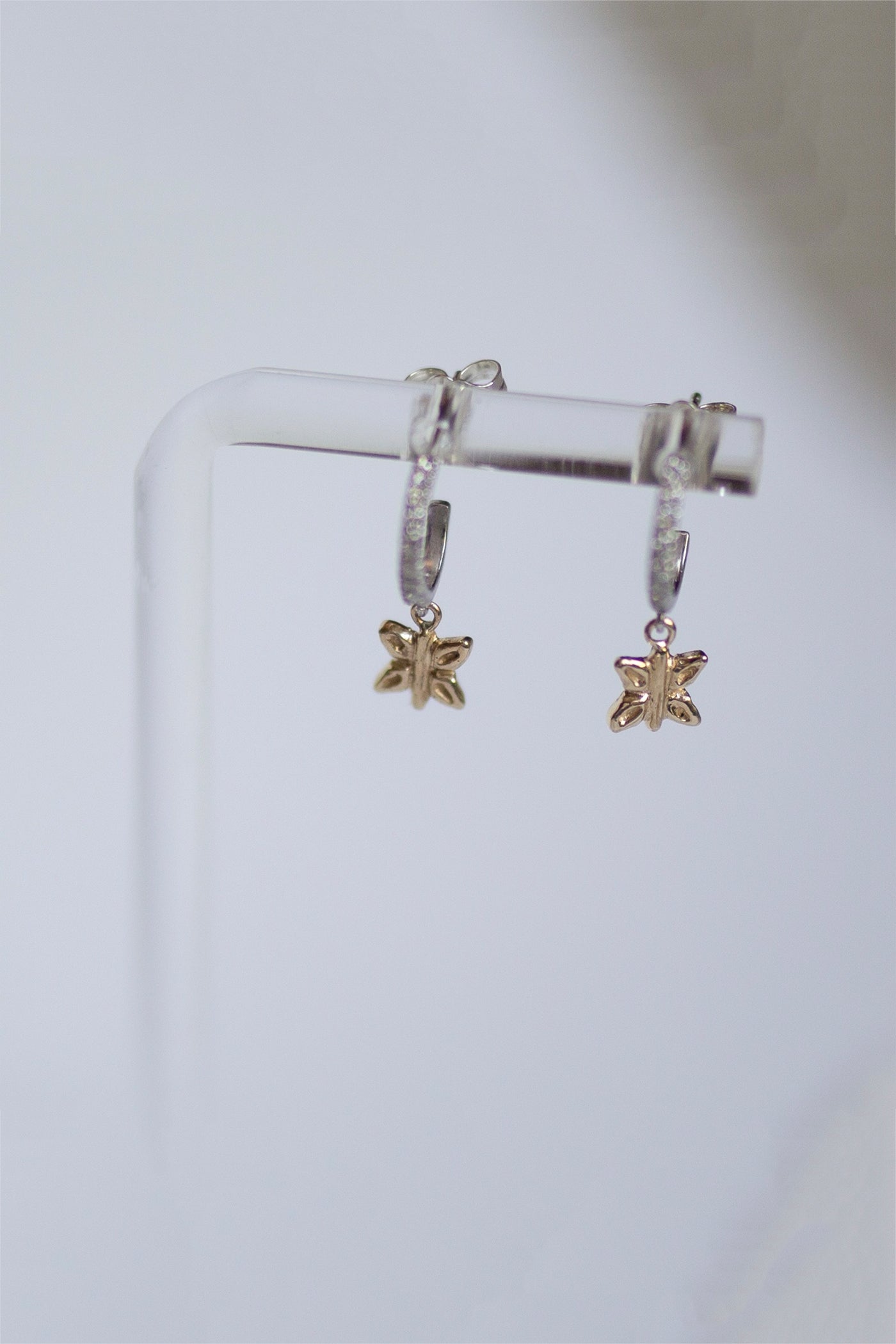Sadie Jo Jewelry Co. Diamond Butterfly Pave Charm Hoops