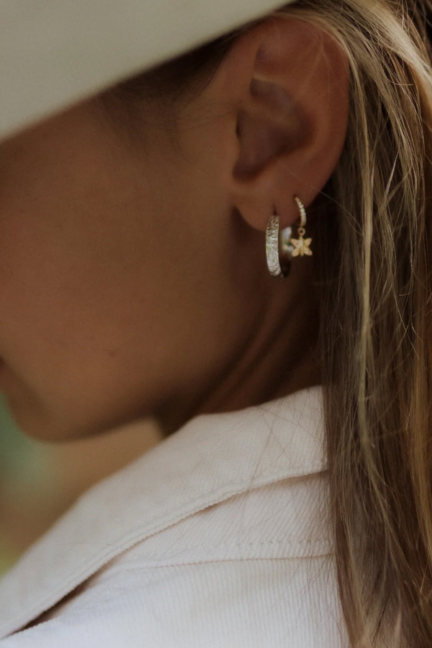 Sadie Jo Jewelry Co. Diamond Butterfly Pave Charm Hoops
