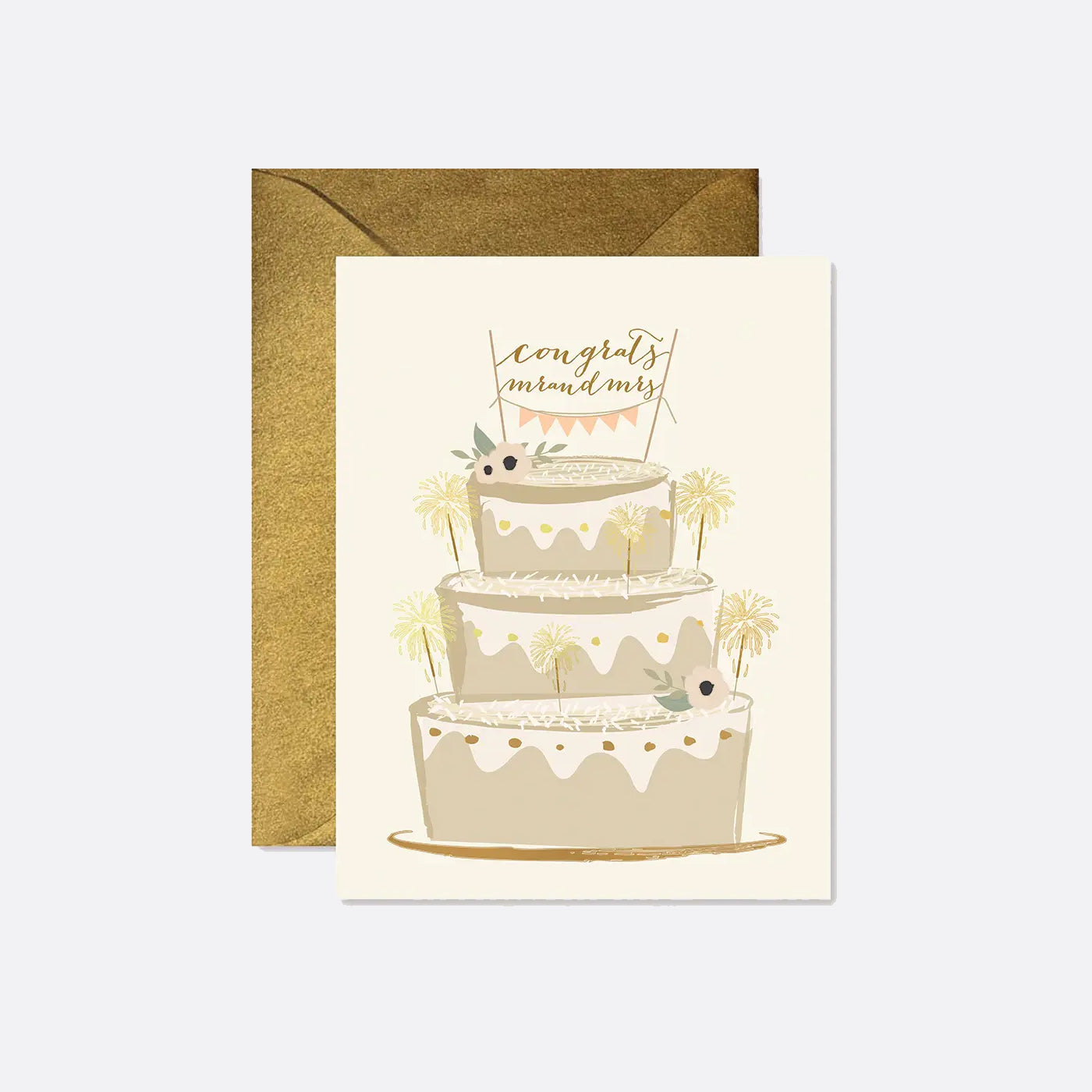 Ginger P. Designs Sparkler Wedding Cake Card