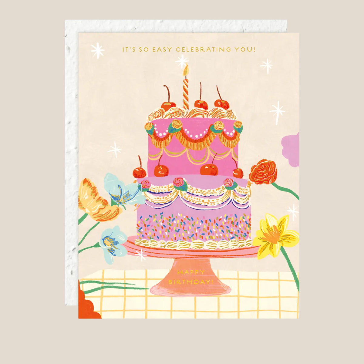 Cherry Cake Birthday Card