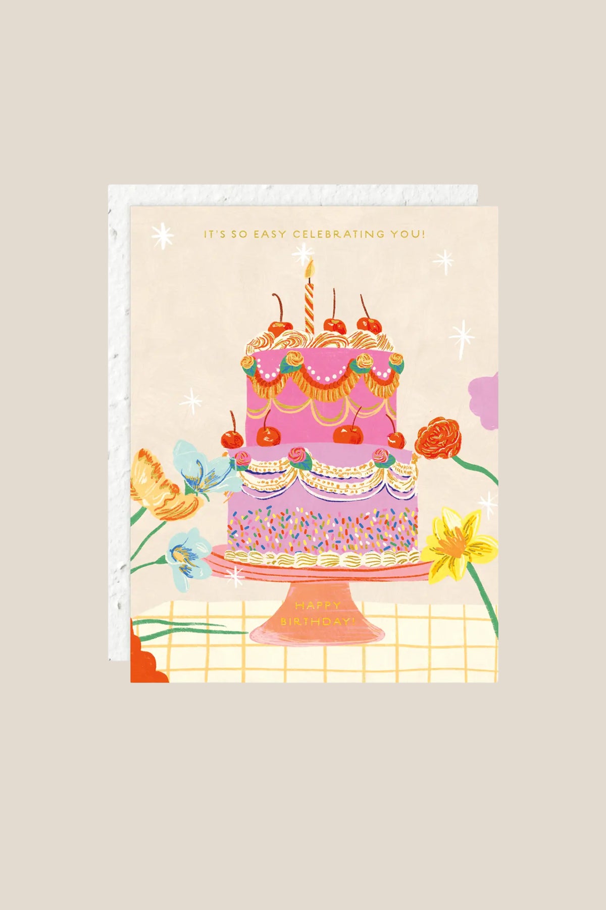 Cherry Cake Birthday Card