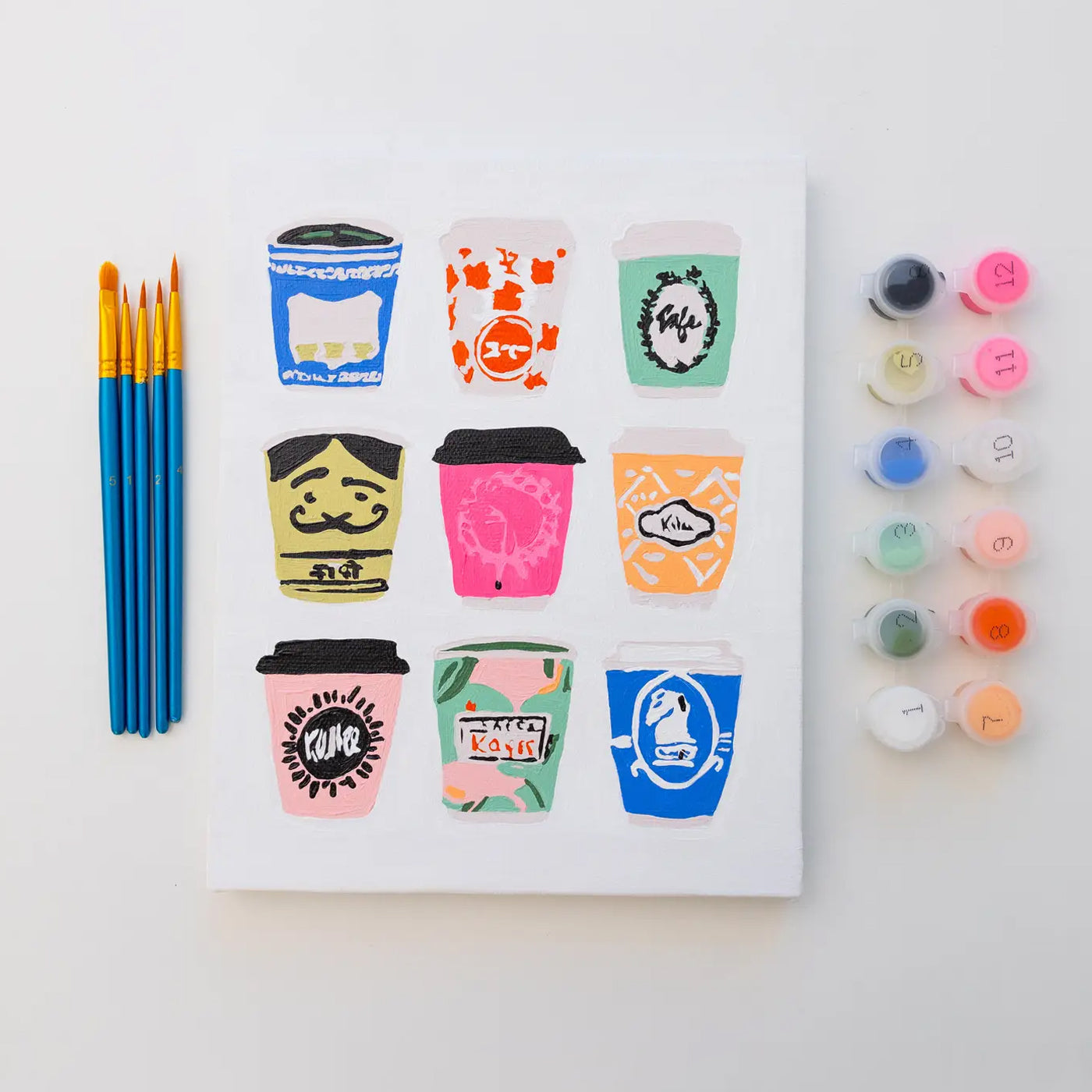 Paint Anywhere Coffee Cups Paint By Numbers Framed Mini